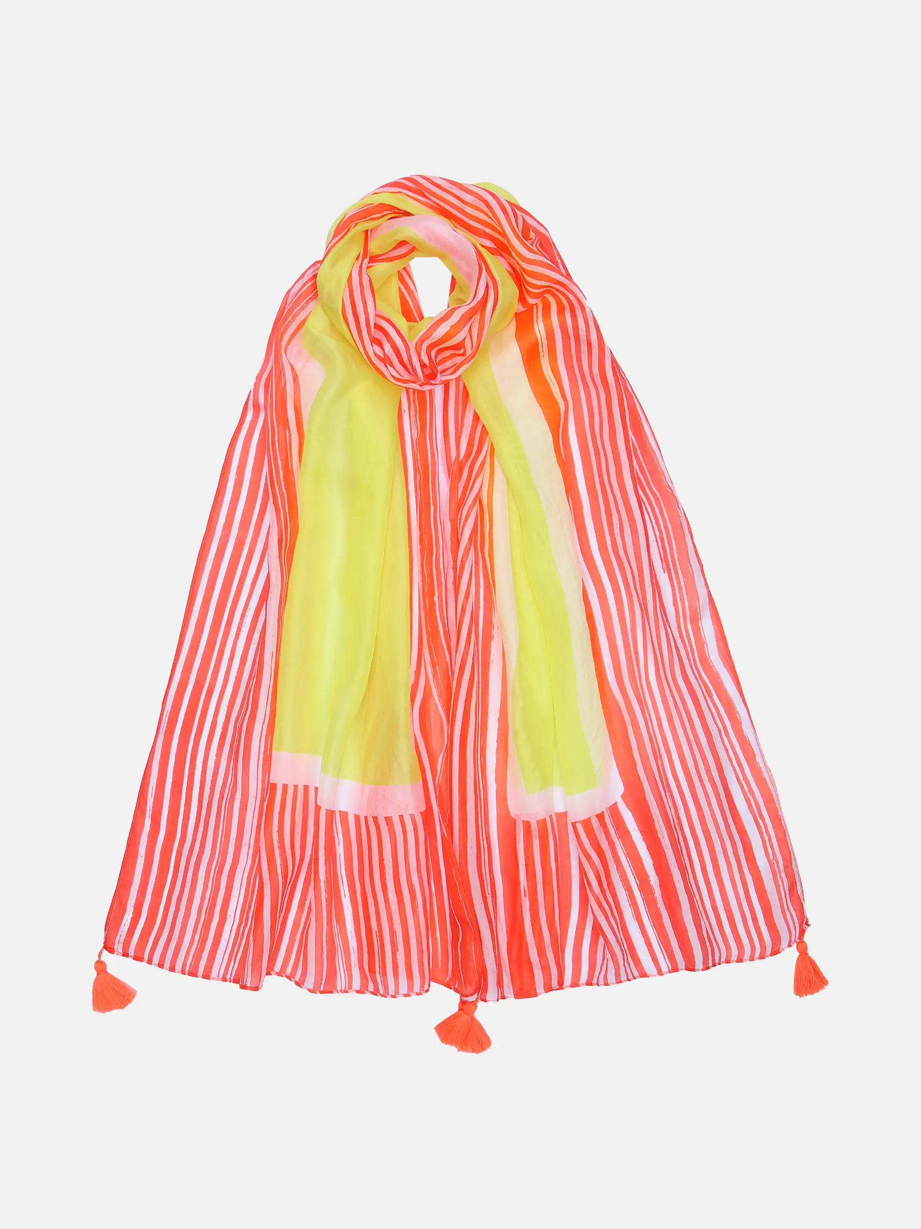 Orange/Yellow Hand Painted Silk Scarf